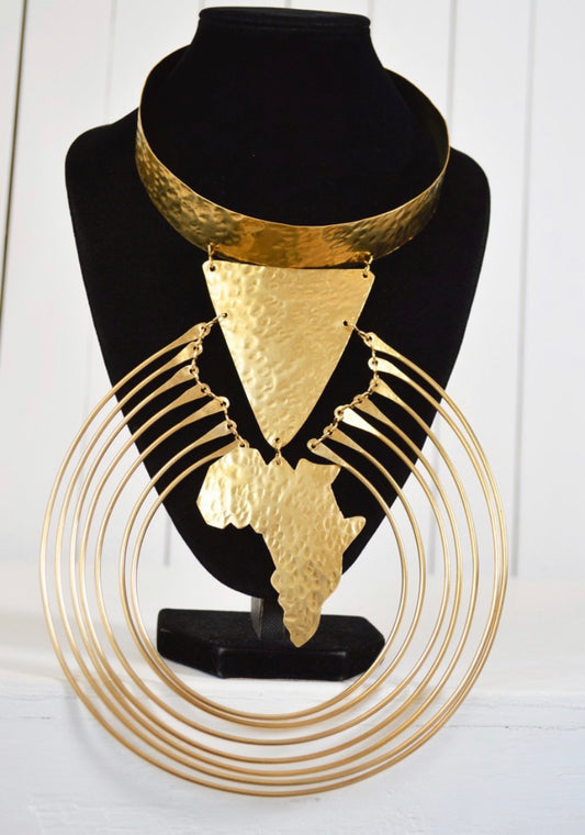 “Big Statement” African Brass Necklace