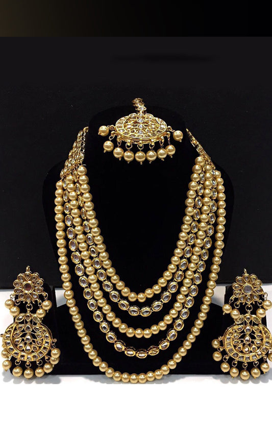 Golden Kundan Pearl Set
